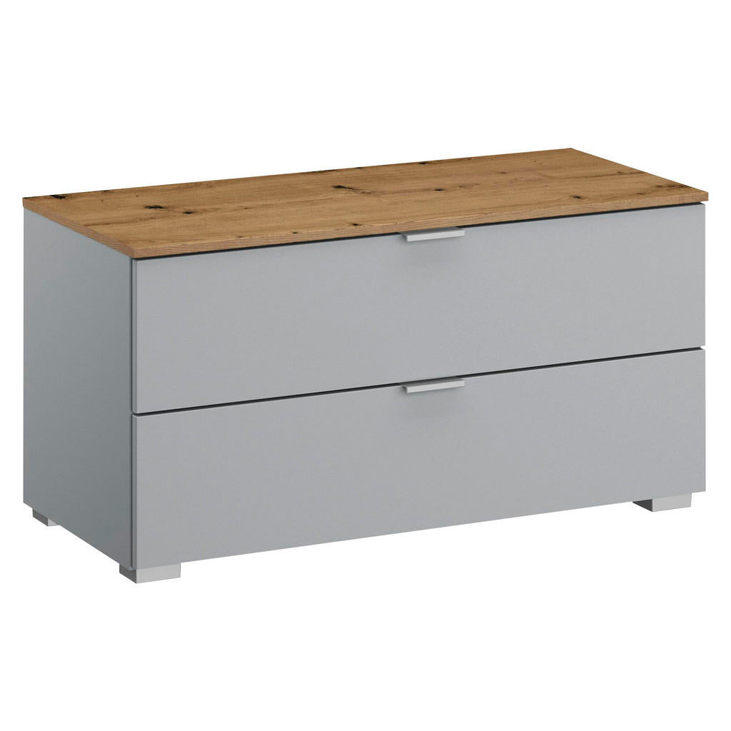 Stylife Kommode, Grau, Eiche, Kunststoff, 2 Schublade(n