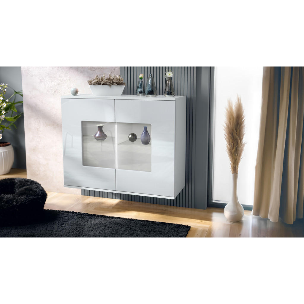 Vladon Kommode, Weiß Hochglanz, Holzwerkstoff, 92.5x73.