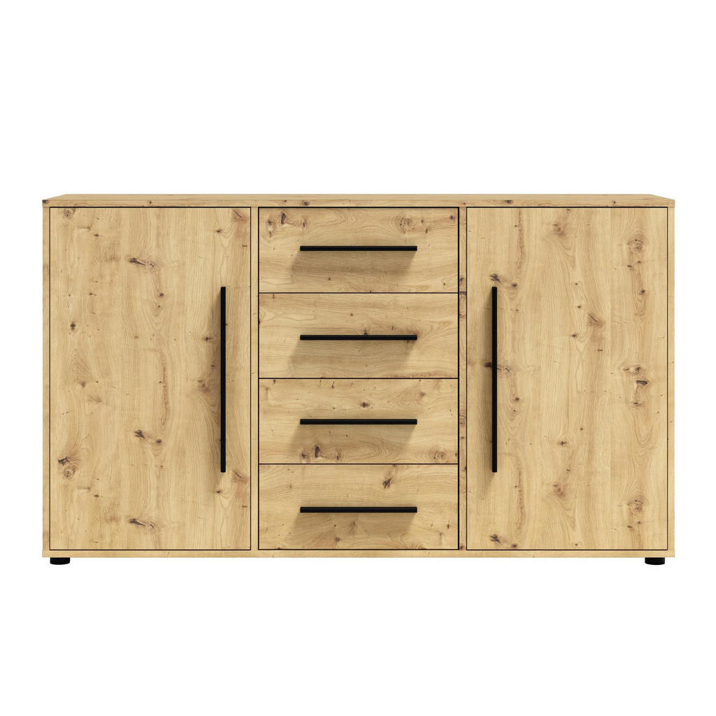 Bettso Kommode, Eiche Artisan, Holzwerkstoff, 4 Schubla