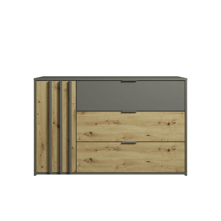 Deine Möbel 24 Kommode, Graphit, Eiche Artisan, Holzwer