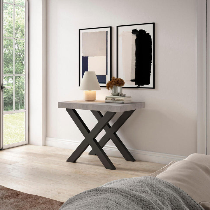 Skraut Home Konsolentisch, Grau, Holzwerkstoff, Rechtec
