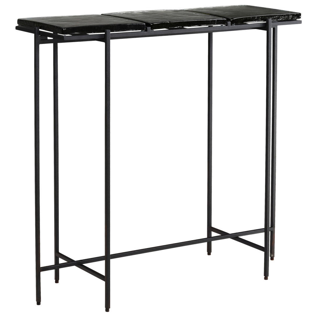 Mid.you Konsolentisch, Schwarz, Glas, quadratisch, ecki