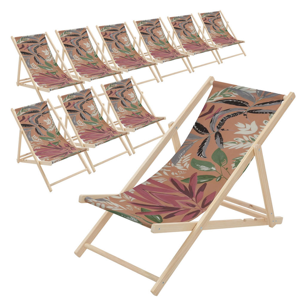 ECD-Germany Liegestuhl, Braun, Holz, 57.5x83x100 cm, Ga
