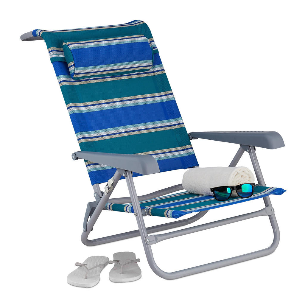 Relaxdays Klappliegestuhl, Mehrfarbig, Metall, Textil,