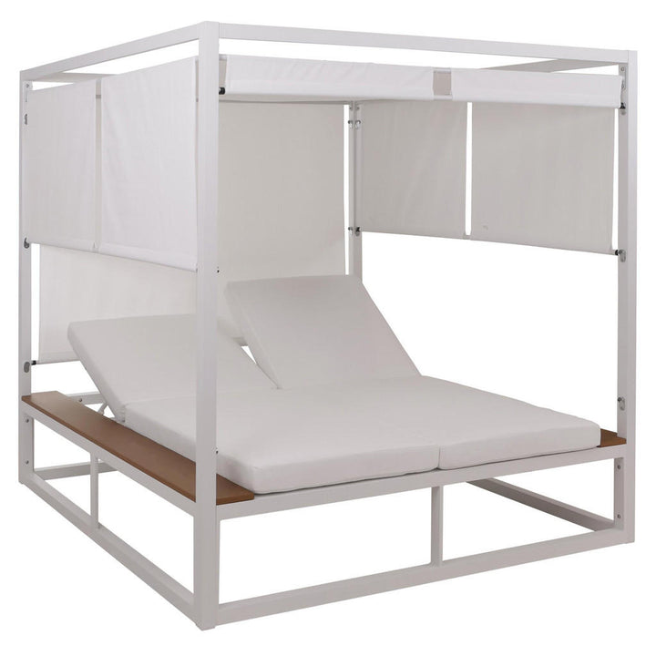 MCW Lounge-Gartenliege, Weiß, Weiß, Metall, 200x200x200
