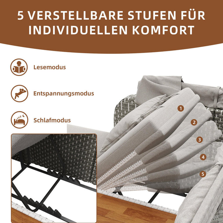 Flieks Loungeset, Grau, Textil, 160x137x192 cm, Gartenm
