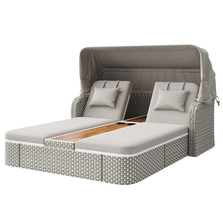 Flieks Loungeset, Grau, Textil, 160x137x192 cm, Gartenm