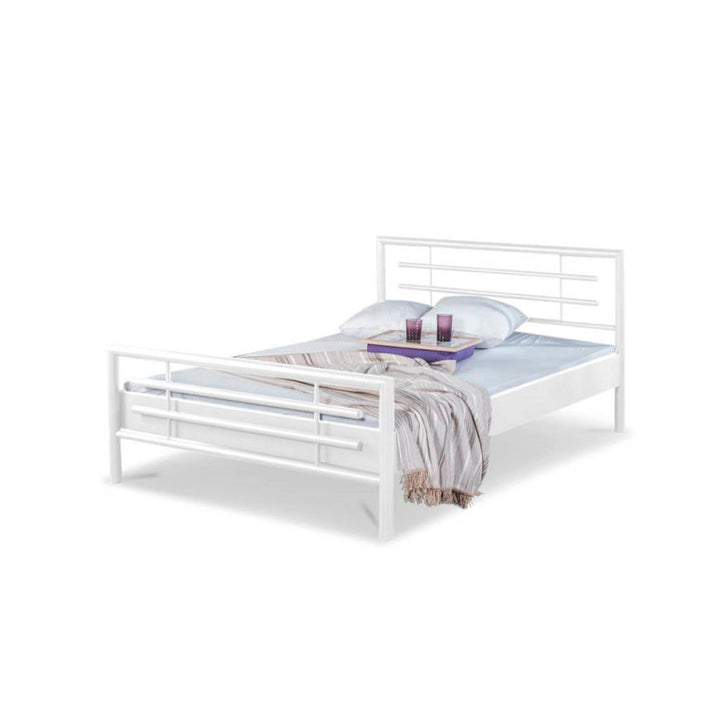 BED BOX Metalbett, Weiß, Metall, 100x220 cm, Schlafzimm