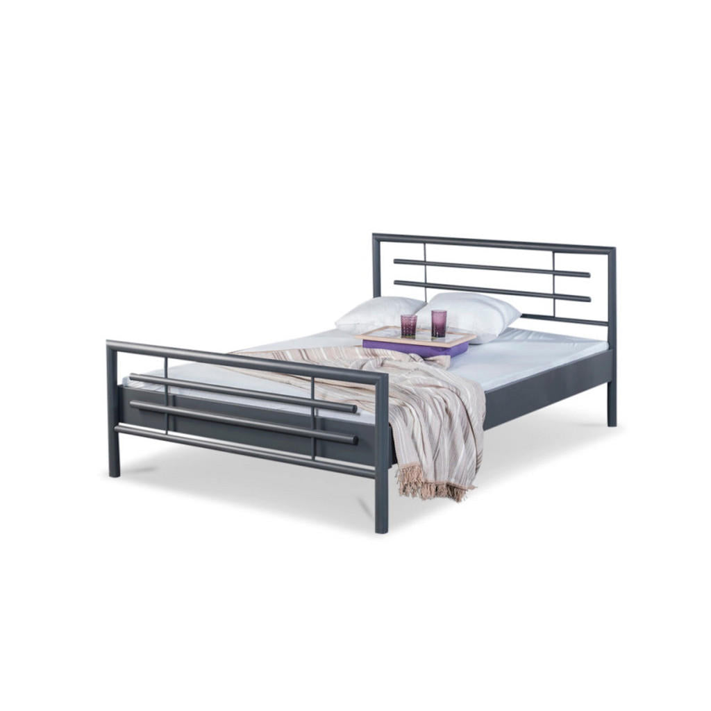 BED BOX Metalbett, Anthrazit, Metall, 180x200 cm, Schla