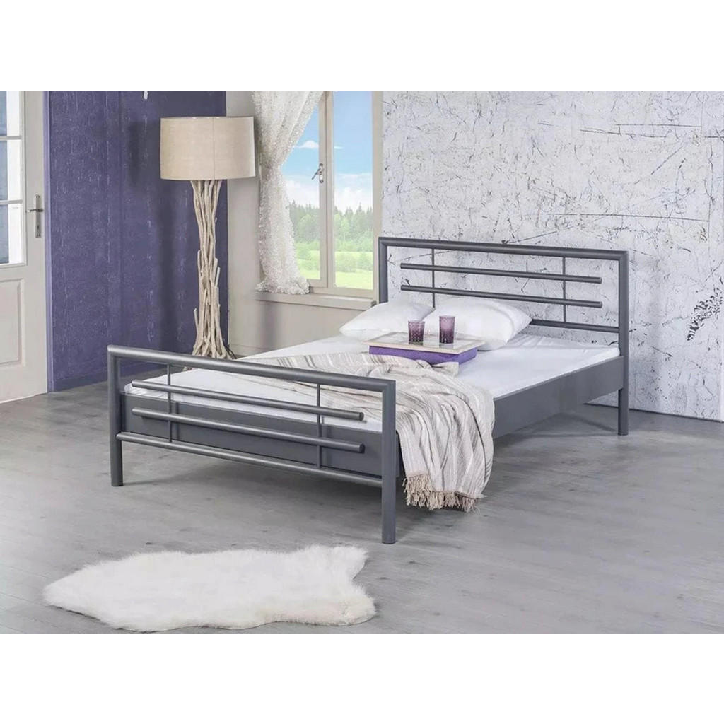 BED BOX Metalbett, Anthrazit, Metall, 180x200 cm, Schla