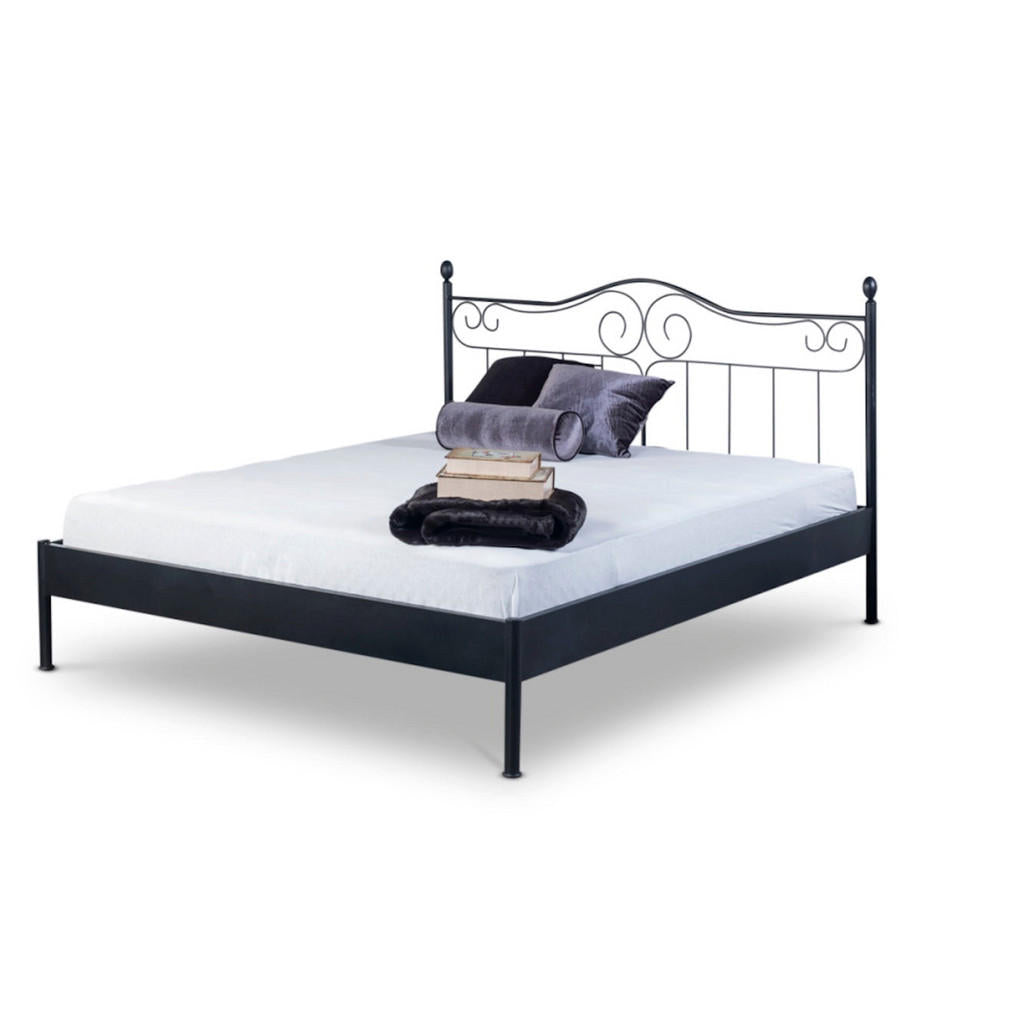 BED BOX Metallbett, Schwarz, Metall, 200x210 cm, Schlaf