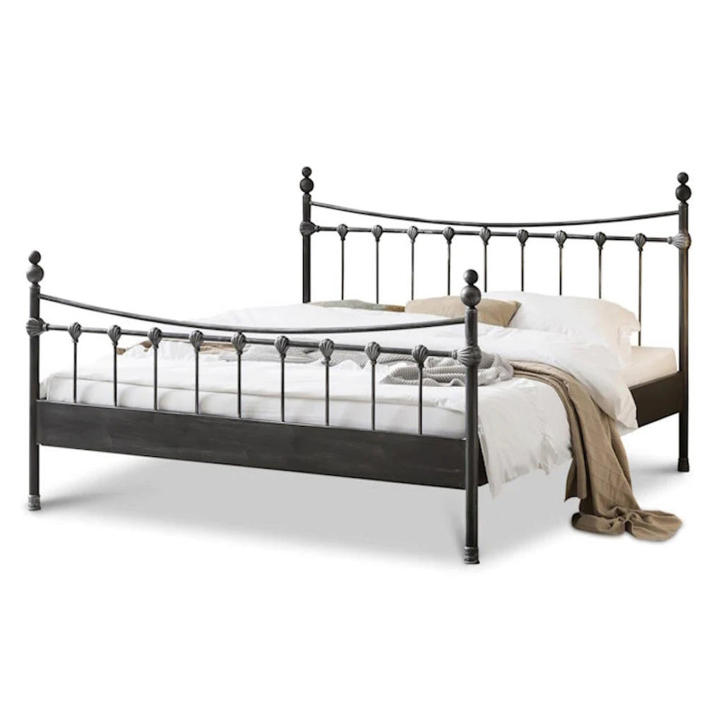 BED BOX Metallbett, Schwarz, Metall, 140x220 cm, Schlaf