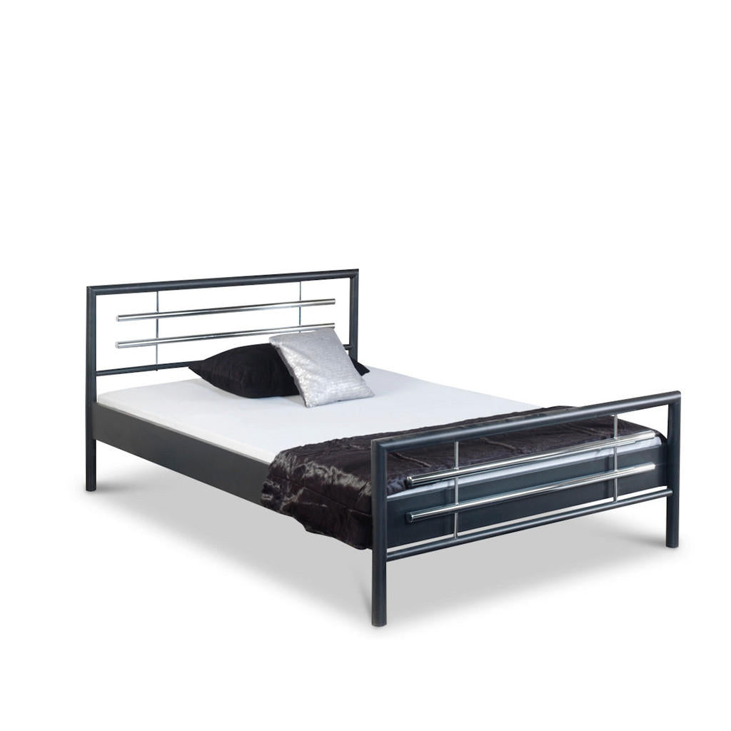 BED BOX Metallbett, Anthrazit, Metall, 140x220 cm, Schl