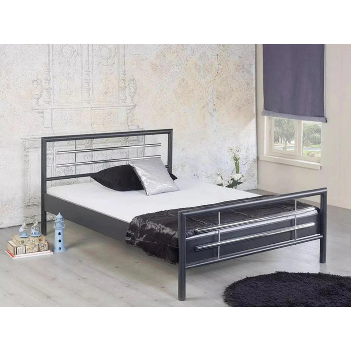 BED BOX Metallbett, Anthrazit, Metall, 140x220 cm, Schl