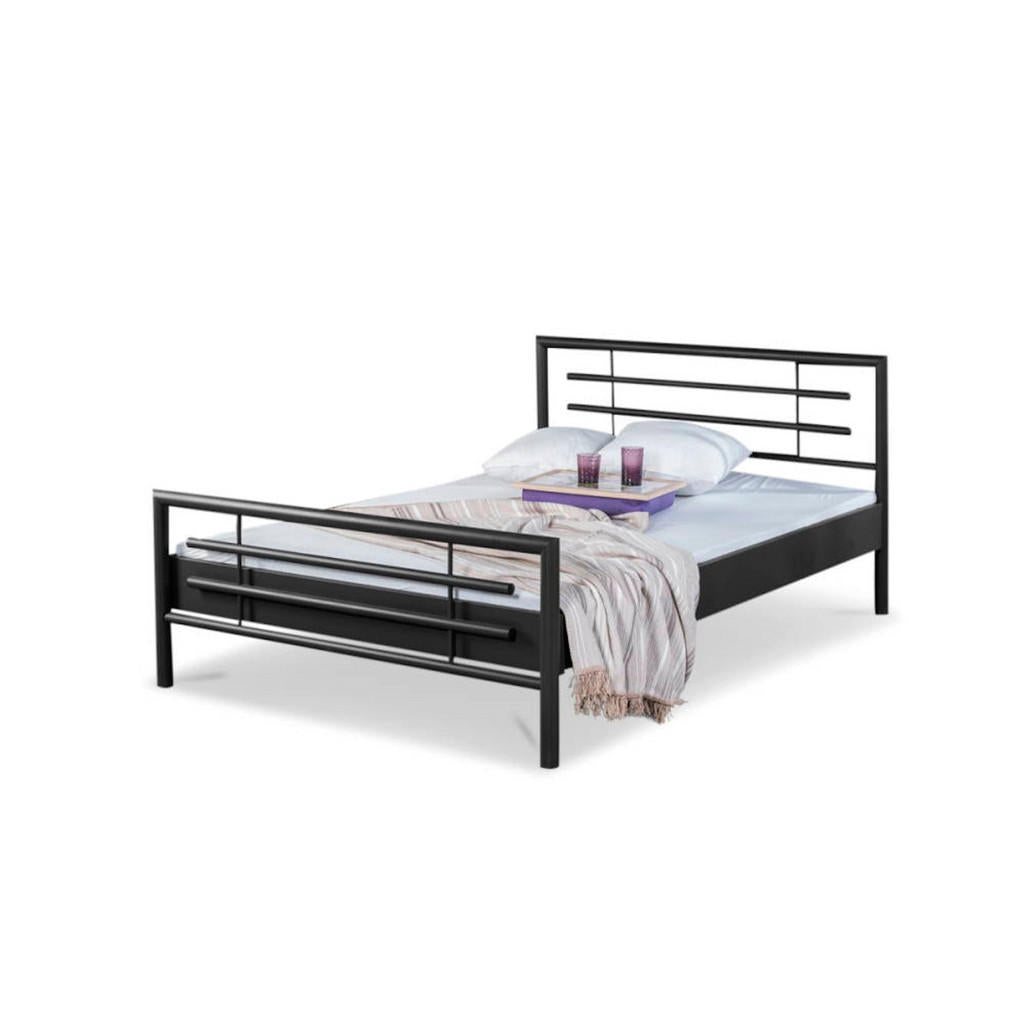 BED BOX Metallbett, Schwarz, Metall, 140x210 cm, Schlaf