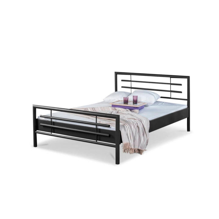 BED BOX Metallbett, Schwarz, Metall, 140x210 cm, Schlaf