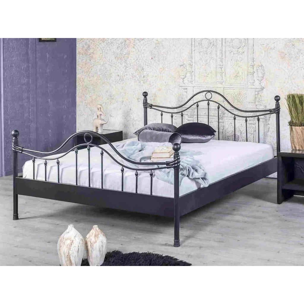 BED BOX Metallbett, Schwarz, Metall, 140x220 cm, Schlaf