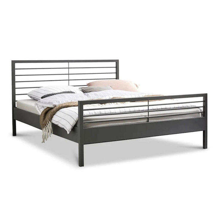 BED BOX Metallbett, Schwarz, Metall, 140x210 cm, Schlaf