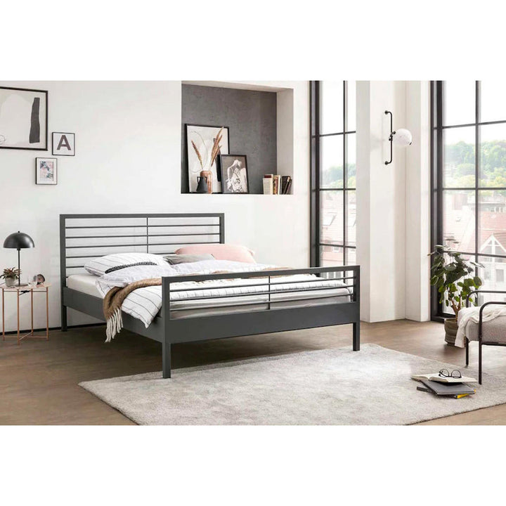 BED BOX Metallbett, Schwarz, Metall, 160x200 cm, Schlaf