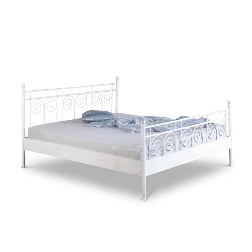 BED BOX Metallbett, Weiß, Kupfer, Metall, 90x210 cm, Sc