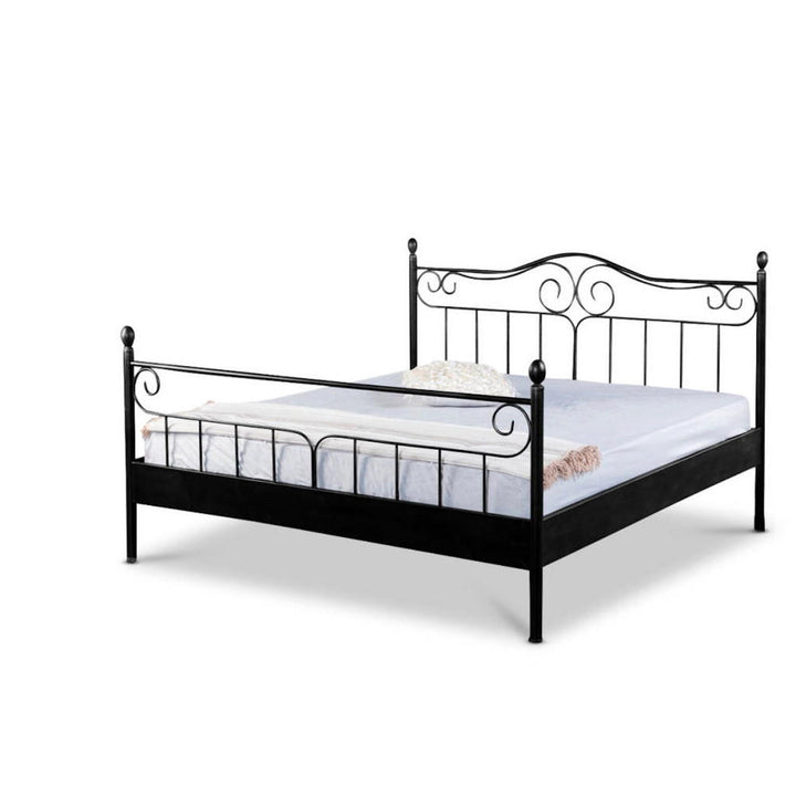 BED BOX Metallbett, Schwarz, Metall, 140x220 cm, Schlaf
