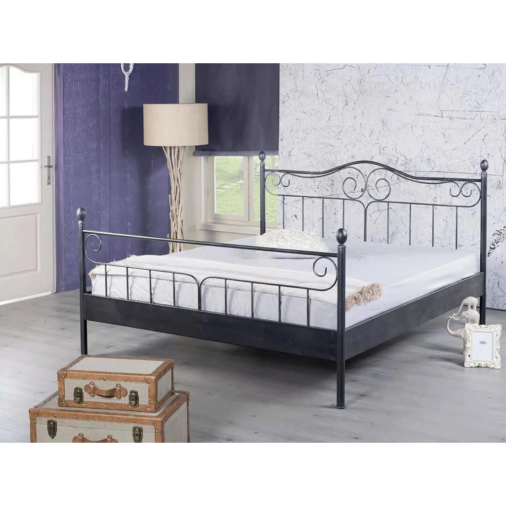 BED BOX Metallbett, Schwarz, Metall, 140x220 cm, Schlaf