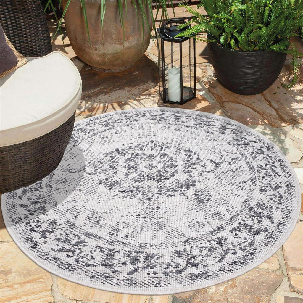carpet city Outdoor-Teppich, Grau, Textil, Grafikmuster