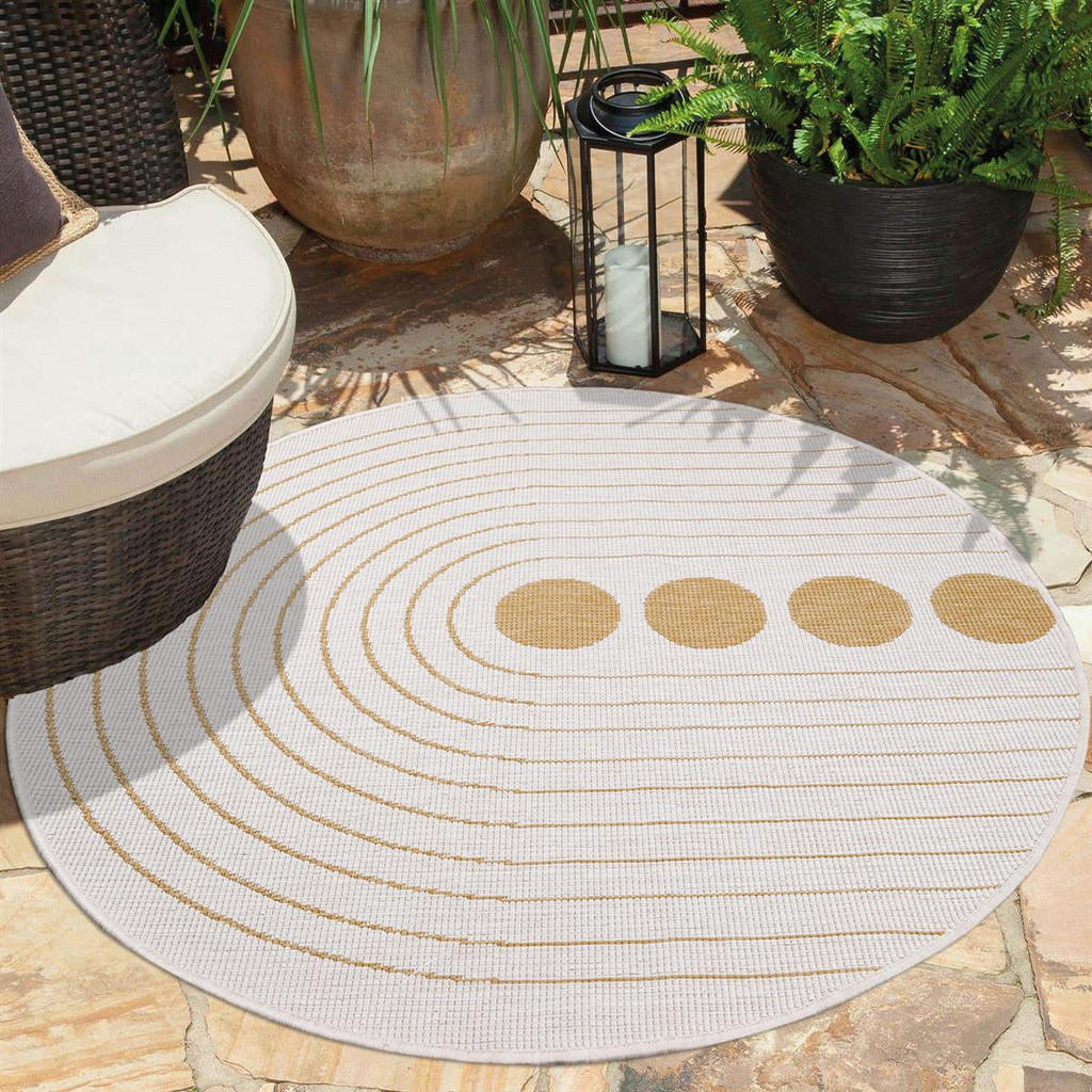 carpet city Outdoor-Teppich, Gelb, Textil, Gepunktet, R