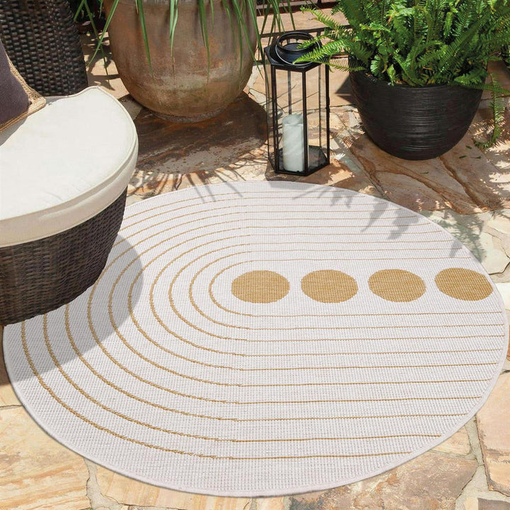 carpet city Outdoor-Teppich, Gelb, Textil, Gepunktet, R