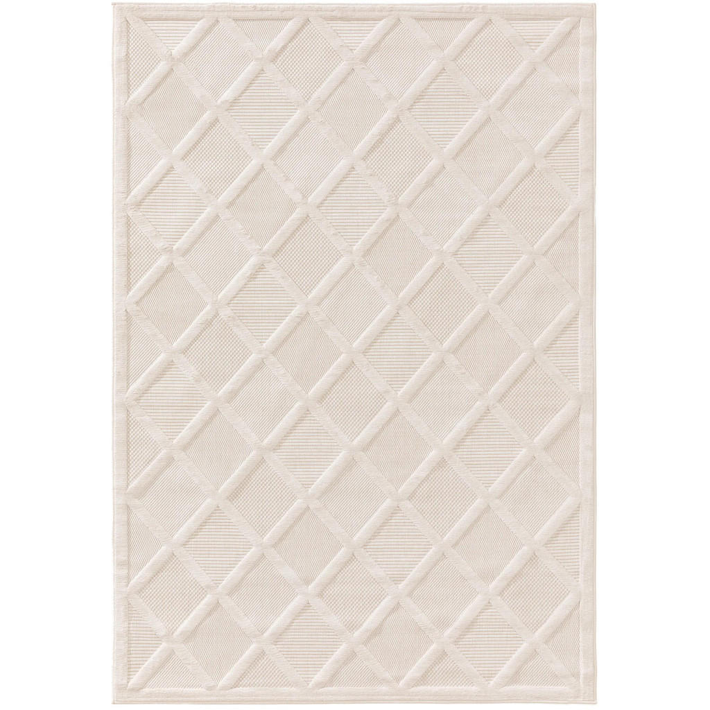 benuta Nest Outdoorteppich, Creme, Textil, Rechteckig,