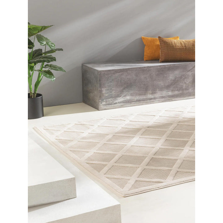 benuta Nest Outdoorteppich, Creme, Textil, Rechteckig,