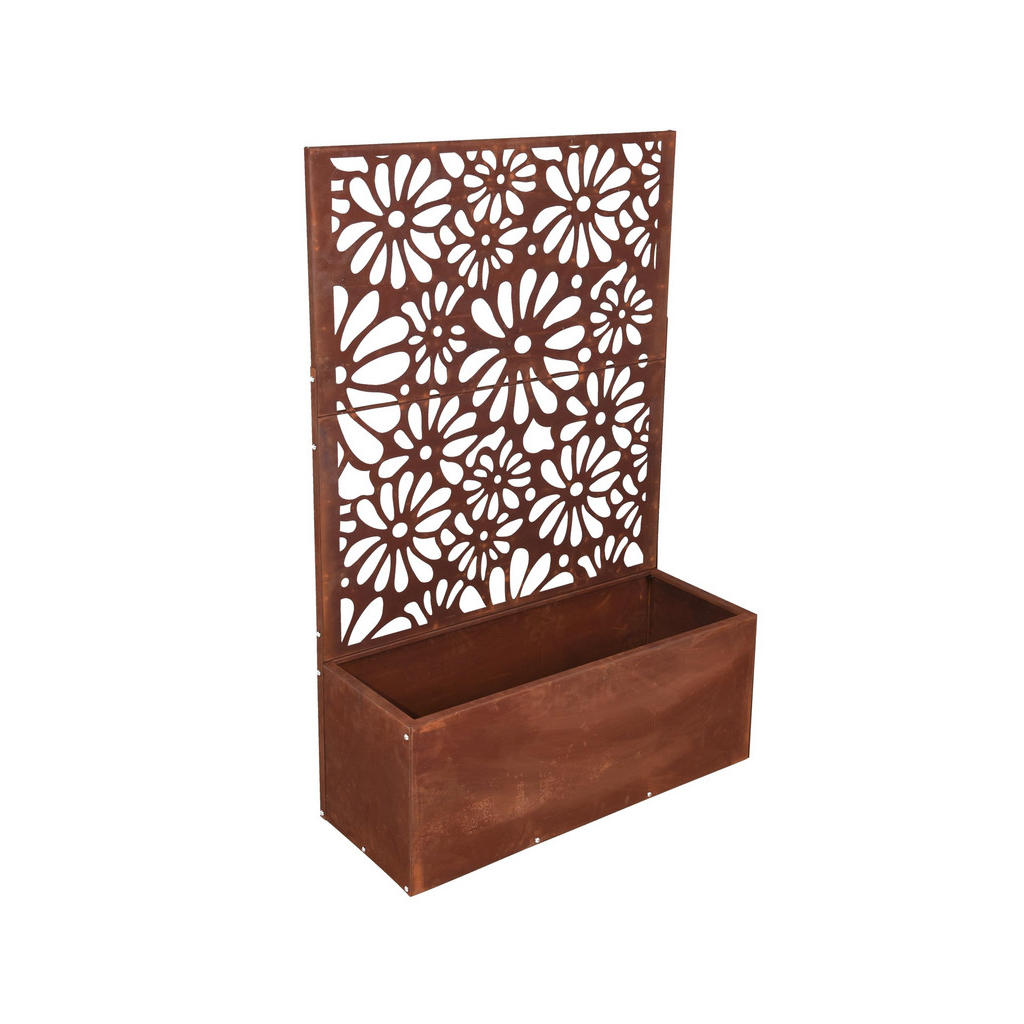Deluke Pflanzkübel, Rost, Metall, 78x118x30 cm, Gartenz