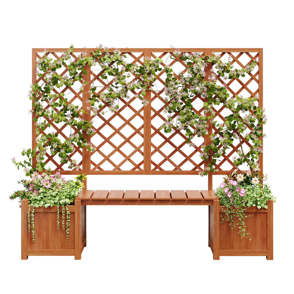 Flieks Pflanzkübel, Braun, Holz, 42x145x169 cm, Gartenz