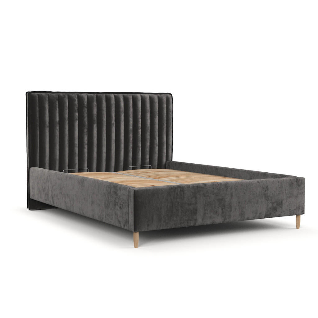 AltaBeds Polsterbett, Anthrazit, Holz, Buche, Kiefer, 1
