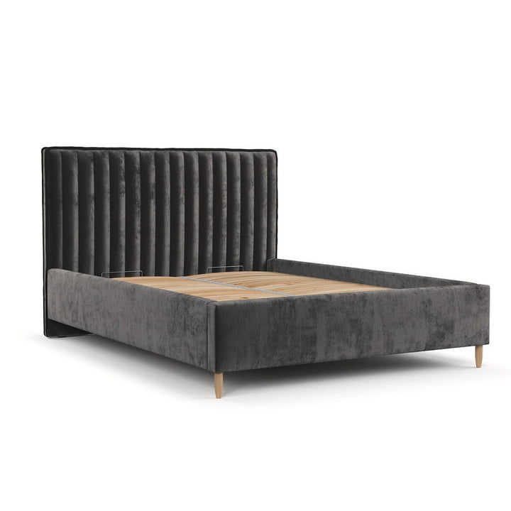 AltaBeds Polsterbett, Anthrazit, Holz, Buche, Kiefer, 1
