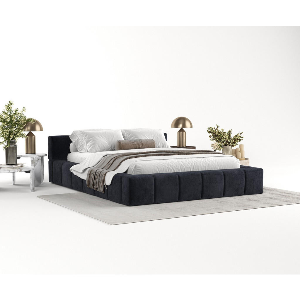 AltaBeds Polsterbett, Schwarz, Kunststoff, Buche, Kiefe