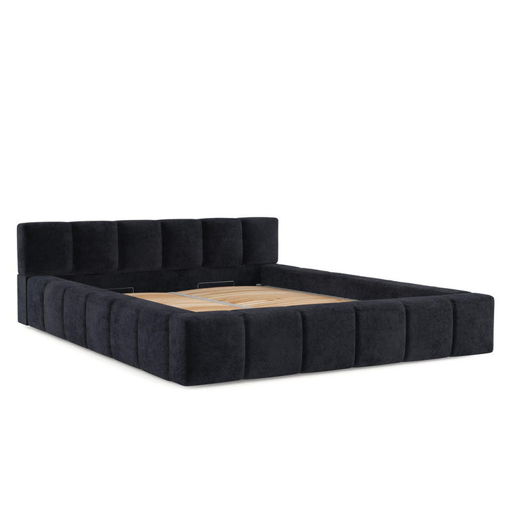 AltaBeds Polsterbett, Schwarz, Kunststoff, Buche, Kiefe