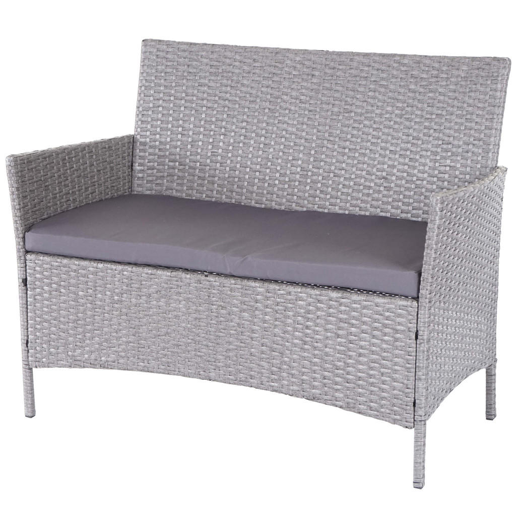 MCW Poly-Rattan, Hellgrau, Grau, Kunststoff, 106x83x60
