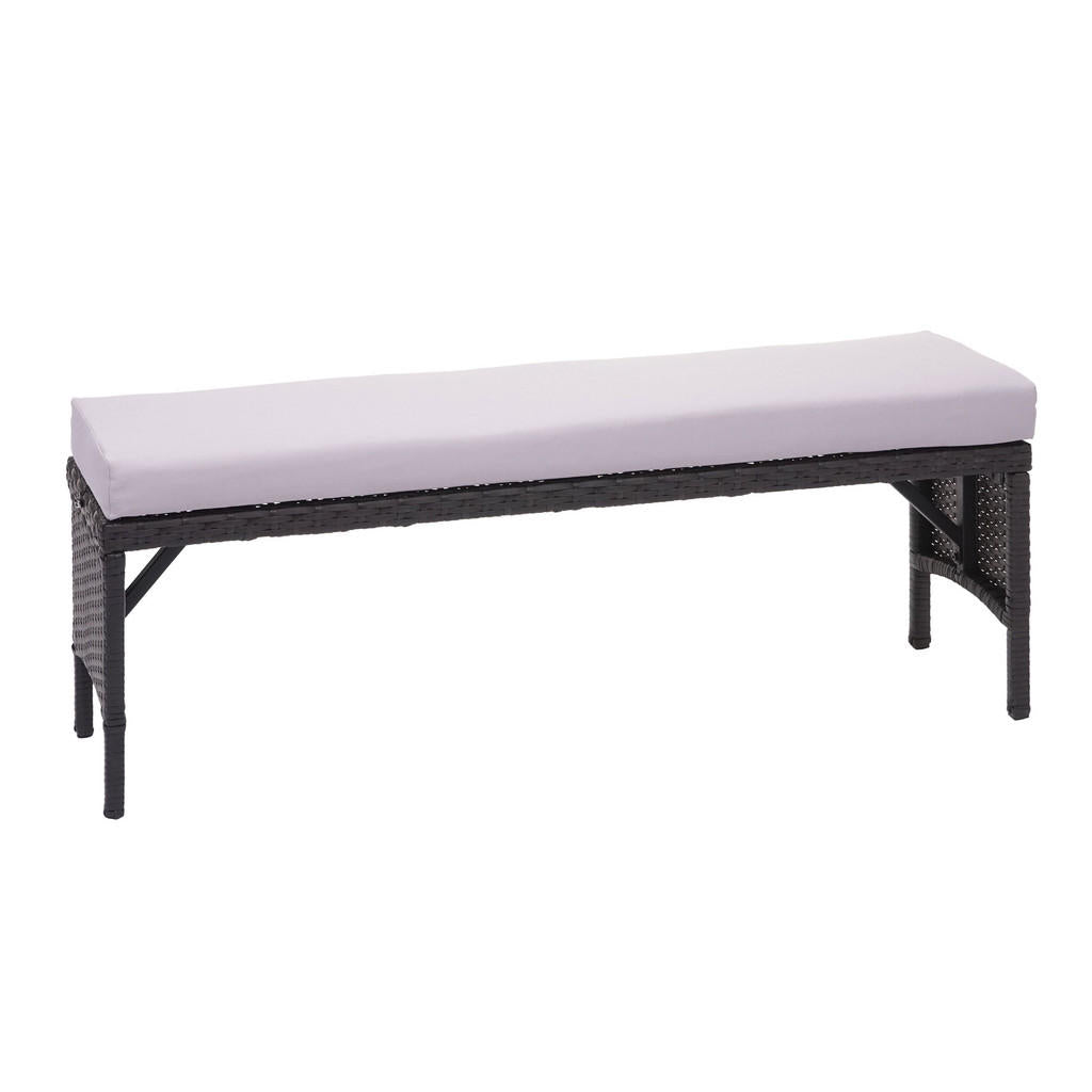 MCW Poly-Rattan, Schwarz, Kunststoff, 112x35x30 cm, Gar