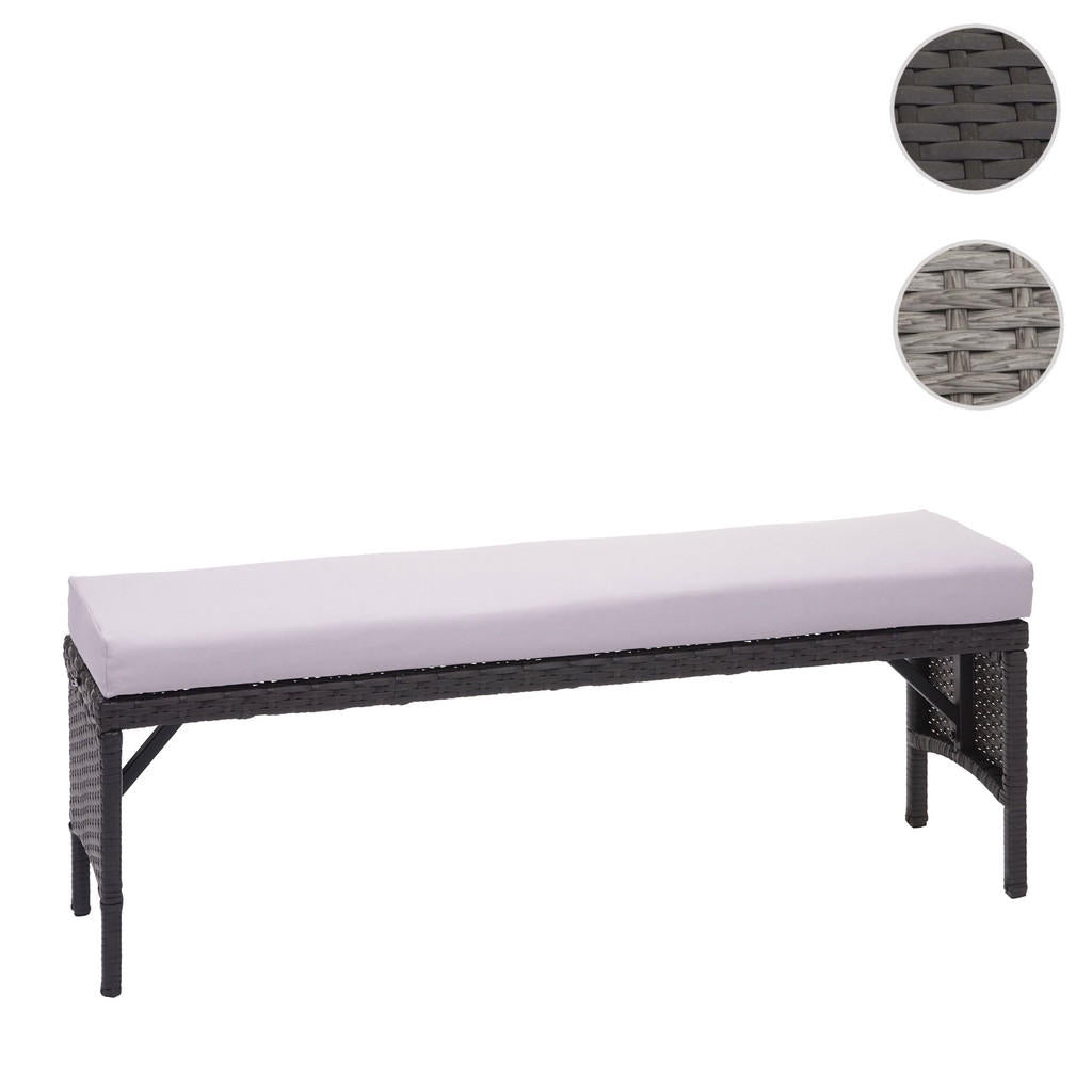 MCW Poly-Rattan, Schwarz, Kunststoff, 112x35x30 cm, Gar