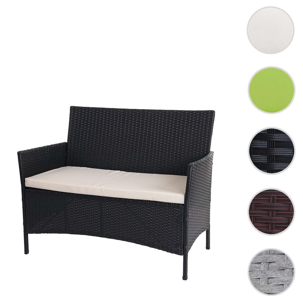 MCW Poly-Rattan, Anthrazit, Weiß, Kunststoff, 106x83x60