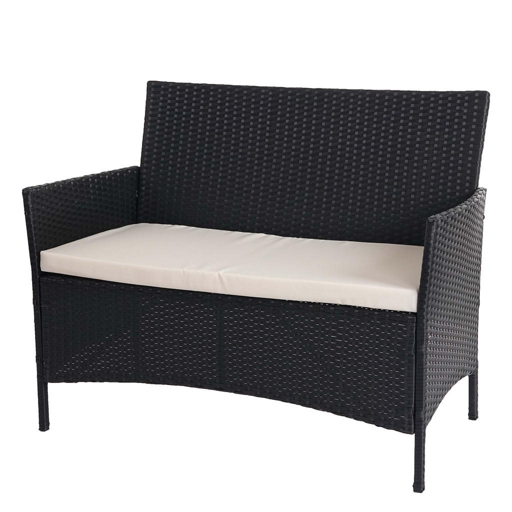 MCW Poly-Rattan, Anthrazit, Weiß, Kunststoff, 106x83x60
