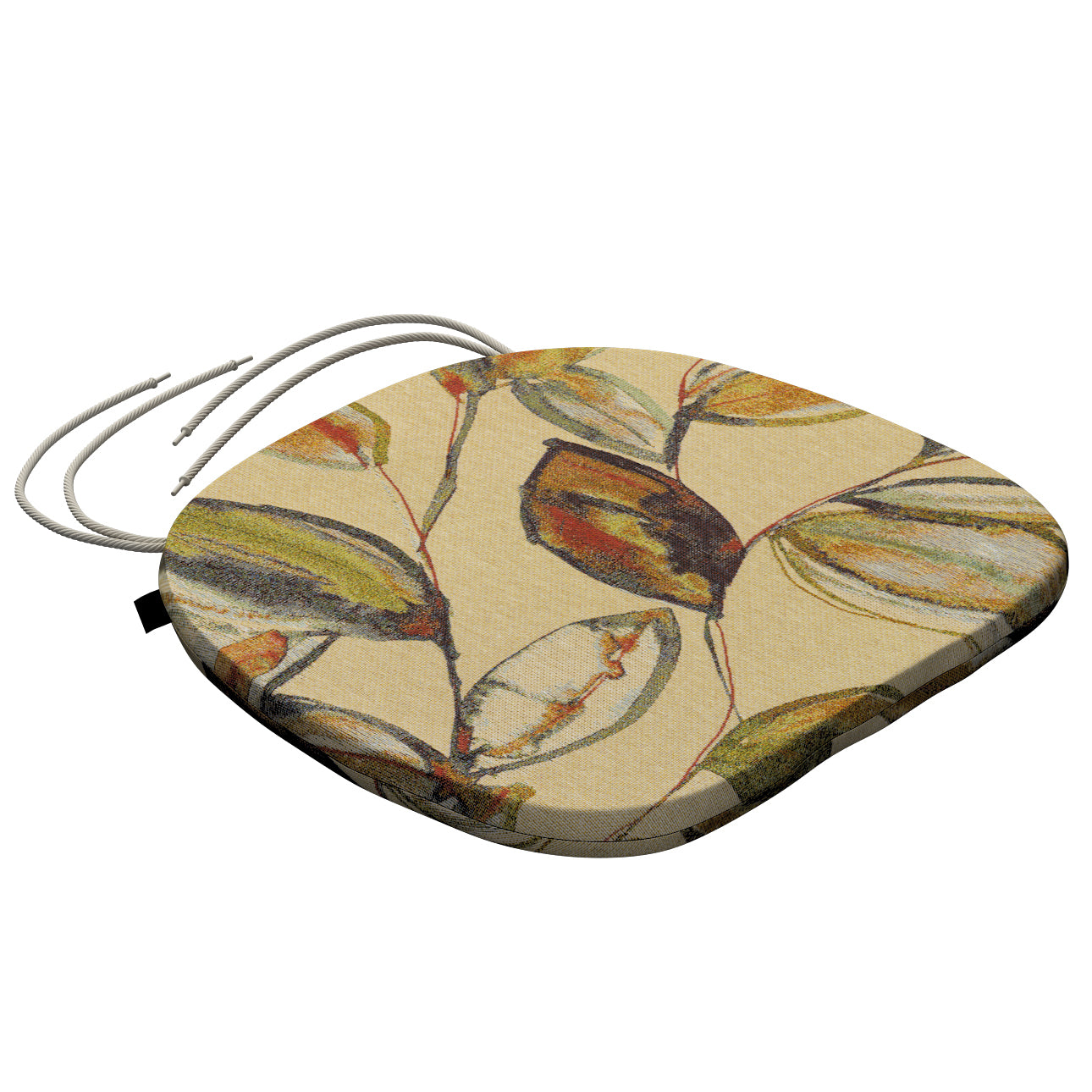 stuhlkissen marcus mit bindeschnur, beige-braun-grün, 40 x 37 x 2,5 cm, intenso premium (144-83)