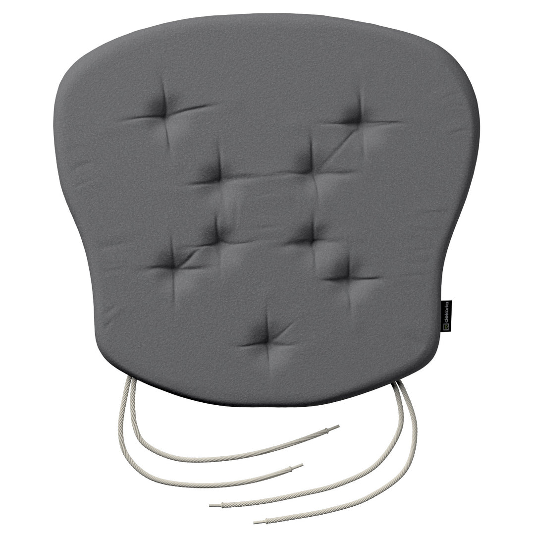 stuhlkissen peter mit bindeschnur, grau, 41x 38 x 3,5 cm, bouclé (702-83)