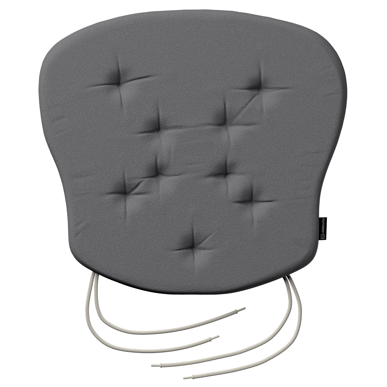 stuhlkissen peter mit bindeschnur, grau, 41x 38 x 3,5 cm, bouclé (702-83)
