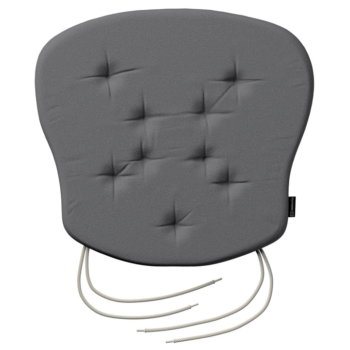 stuhlkissen peter mit bindeschnur, grau, 41x 38 x 3,5 cm, bouclé (702-83)