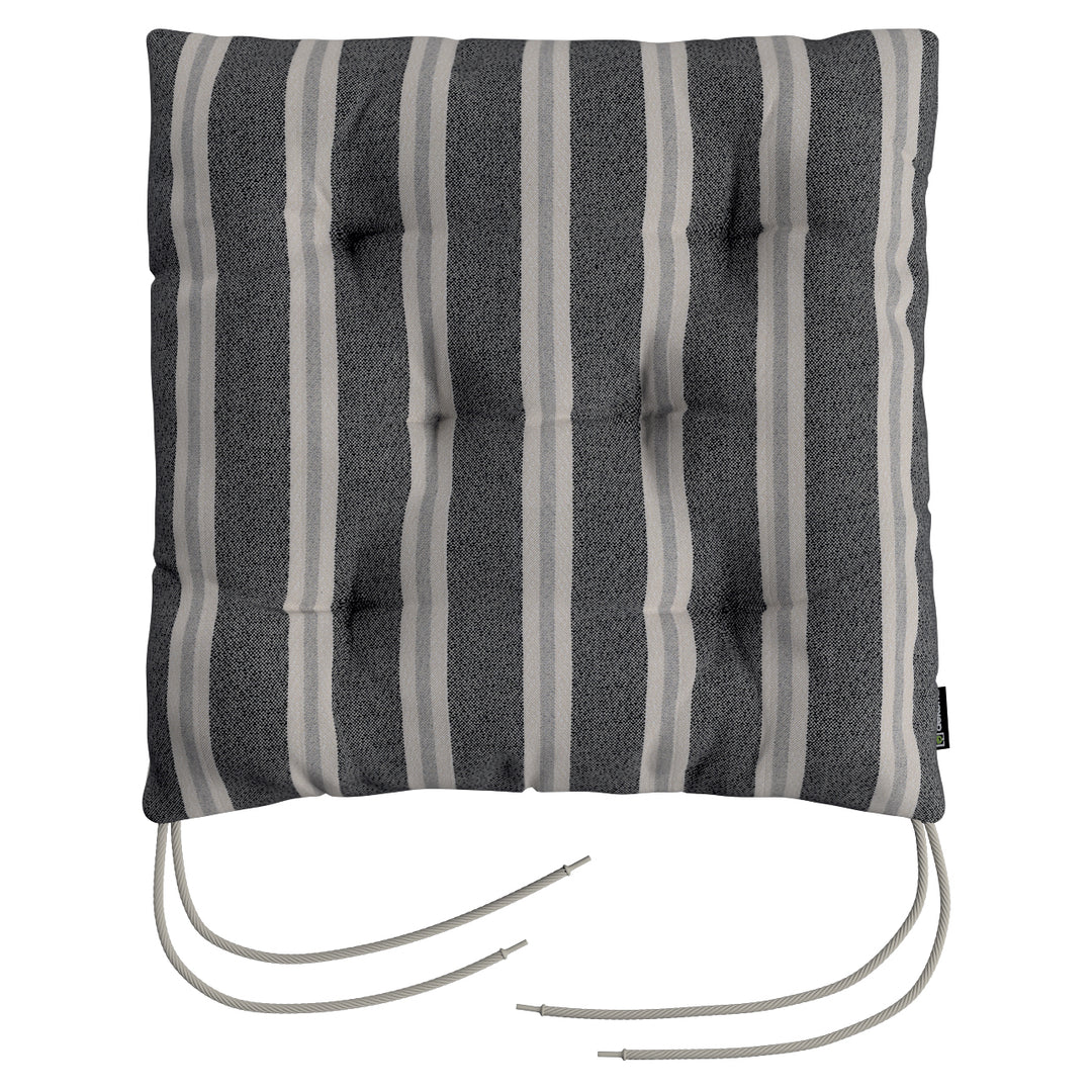 stuhlkissen thomas mit bindeschnur, schwarz- beige, 38 x 38 x 8 cm, scotti (145-31)