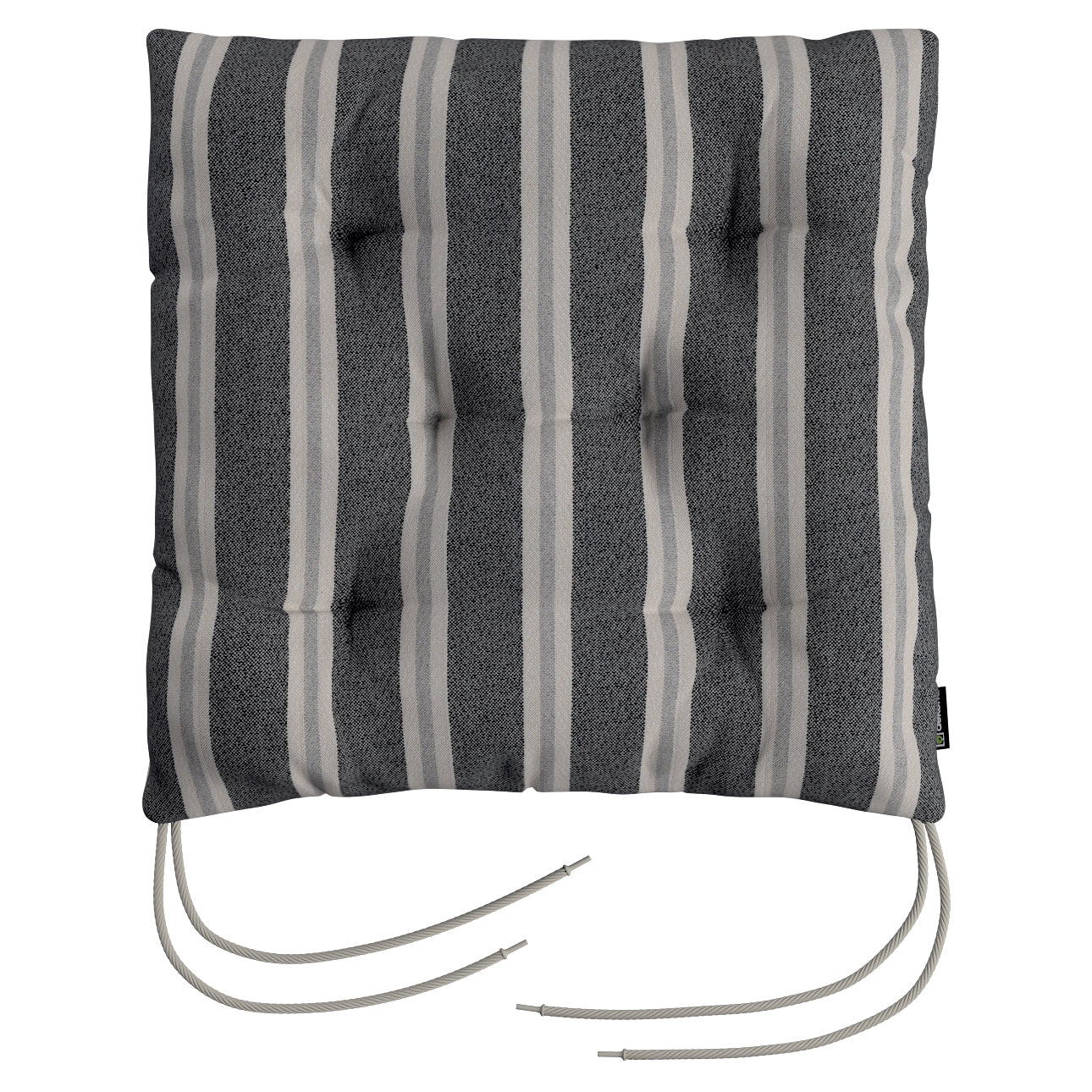 stuhlkissen thomas mit bindeschnur, schwarz- beige, 38 x 38 x 8 cm, scotti (145-31)