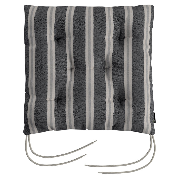 stuhlkissen thomas mit bindeschnur, schwarz- beige, 38 x 38 x 8 cm, scotti (145-31)