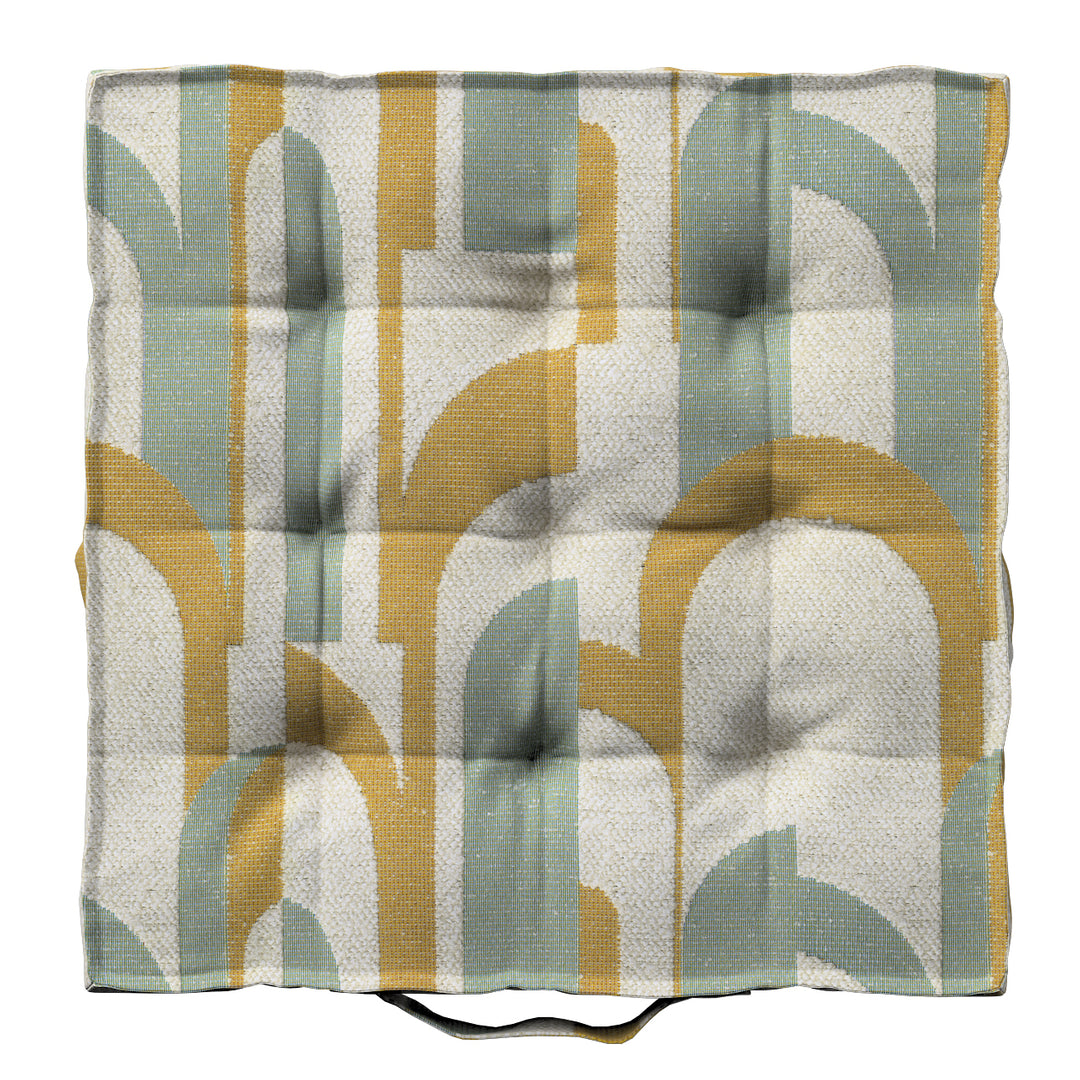 sitzkissen jacob mit handgriff, mintgrün-gelb, 40 x 40 x 6 cm, cosy home (144-91)